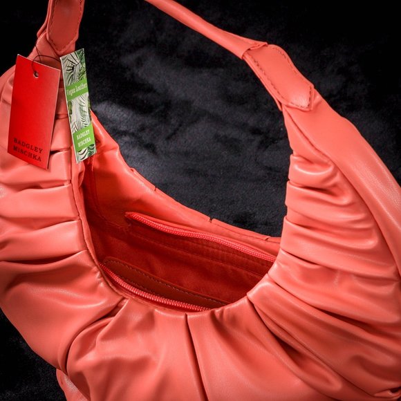 NWT Badgley Mischka | Coral Pleated Hobo - Picture 5 of 5